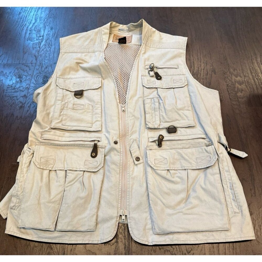 Eddie Bauercream/off-white fishing utility vest